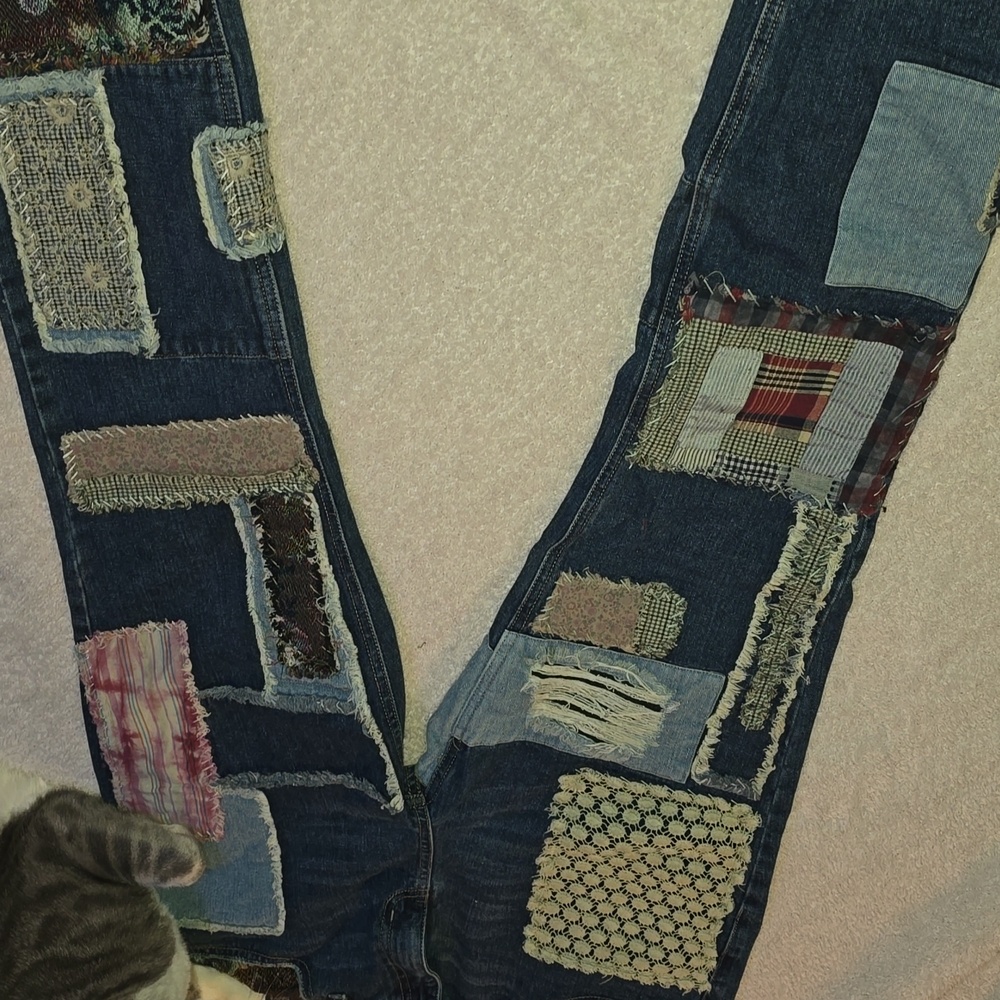 Free People Patchwork Skinny Jeans - Picture 3 of 12